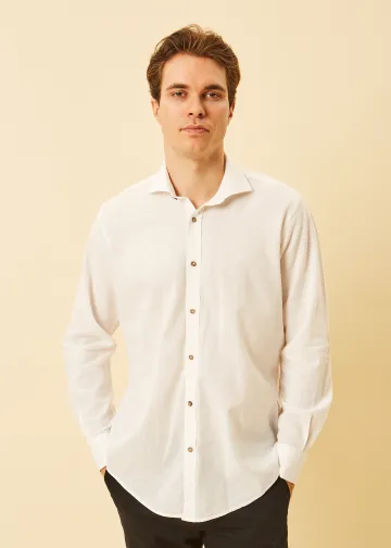 Solid Color Linen Shirt