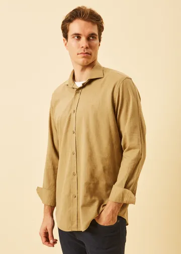 Solid Color Linen Shirt