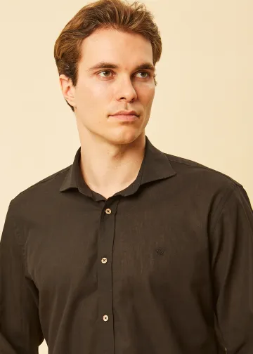 Solid Color Linen Shirt