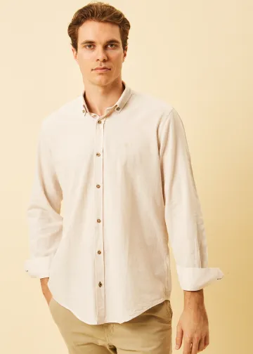 Solid Color Linen Blend Shirt