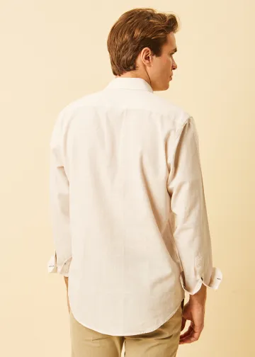 Solid Color Linen Blend Shirt