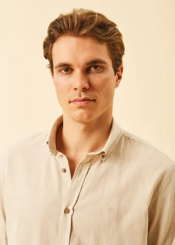 Solid Color Linen Blend Shirt