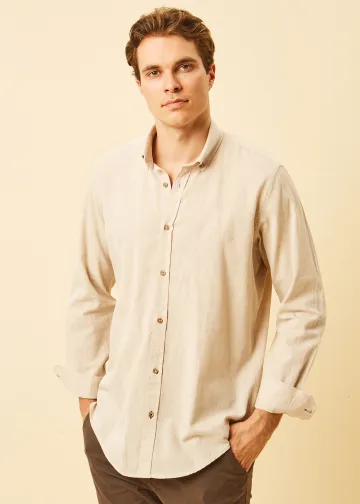 Solid Color Linen Blend Shirt