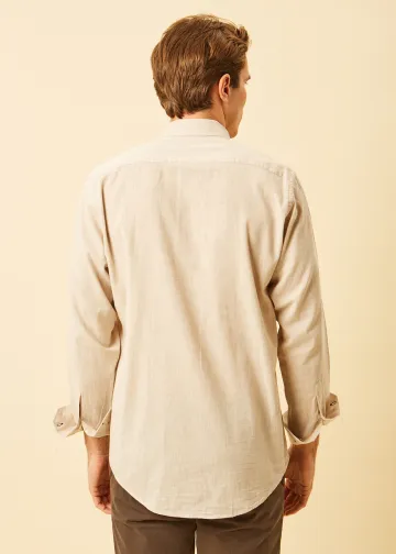 Solid Color Linen Blend Shirt