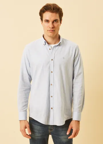 Solid Color Linen Blend Shirt