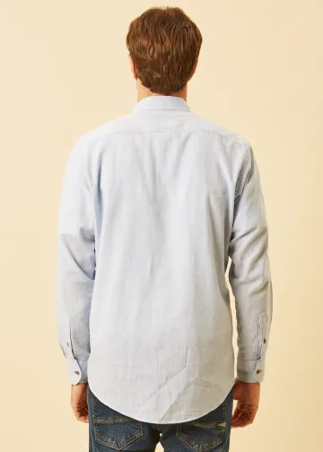 Solid Color Linen Blend Shirt