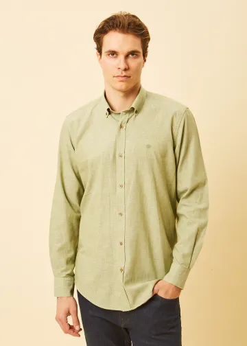 Solid Color Linen Blend Shirt
