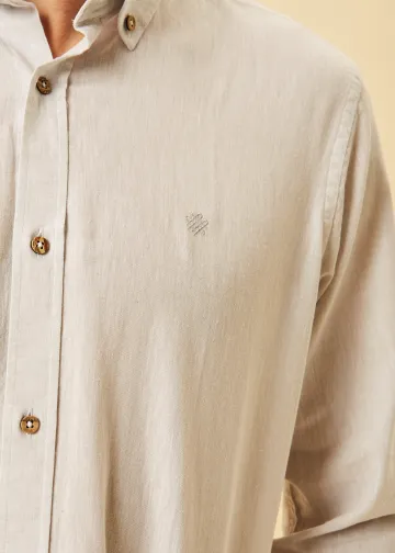 Solid Color Linen Blend Shirt