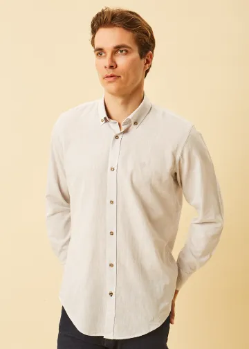 Solid Color Linen Blend Shirt