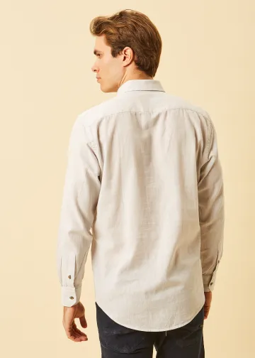Solid Color Linen Blend Shirt
