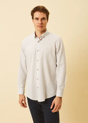 Solid Color Linen Blend Shirt