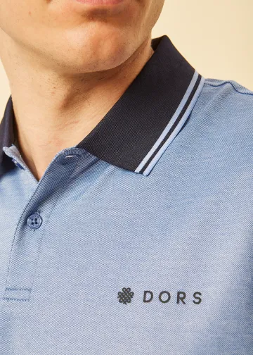 Polo Shirt, Melange Pique Fabric
