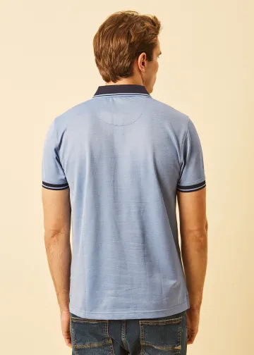 Polo Shirt, Melange Pique Fabric