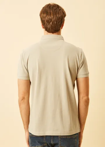 Polo Shirt, Mao Collar, Pima Cotton Pique Fabric