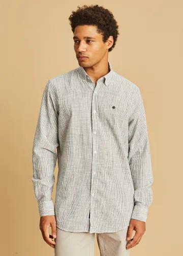 Striped Slub Cotton Poplin Shirt