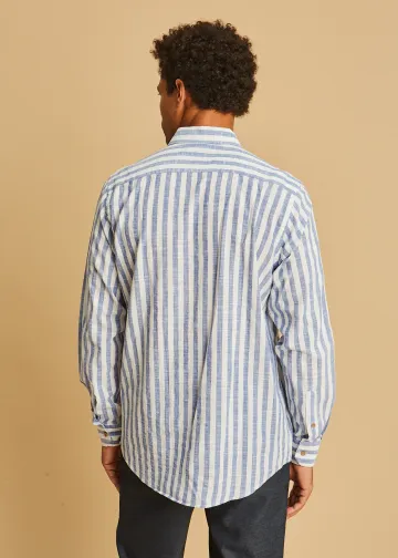Striped Slub Cotton Poplin Shirt