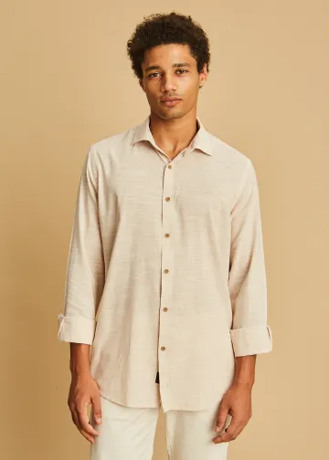 Striped Slub Cotton Poplin Shirt