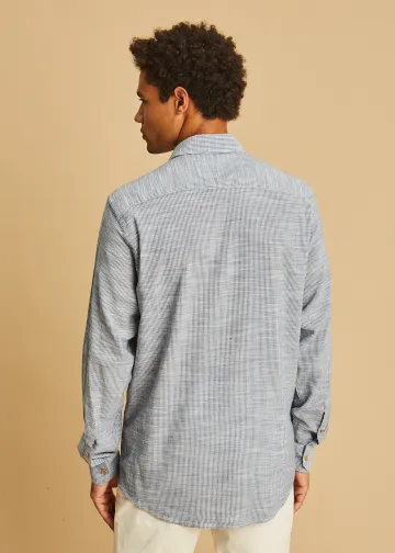 Striped Slub Cotton Poplin Shirt
