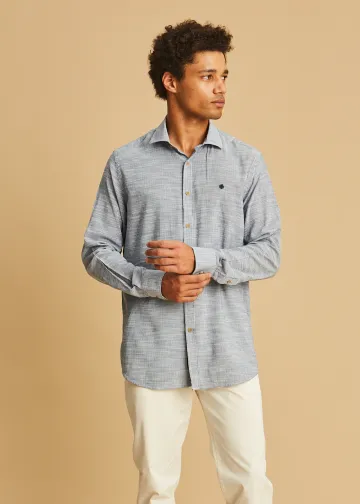 Striped Slub Cotton Poplin Shirt