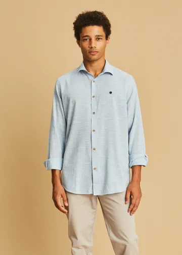 Striped Slub Cotton Poplin Shirt